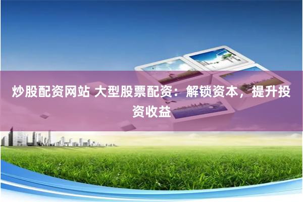炒股配资网站 大型股票配资：解锁资本，提升投资收益